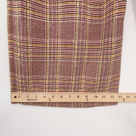 Vince Camuto Pants Tan Brown Tones Plaid Pleated Wide Leg Pants Size 18W - Picture 9 of 14